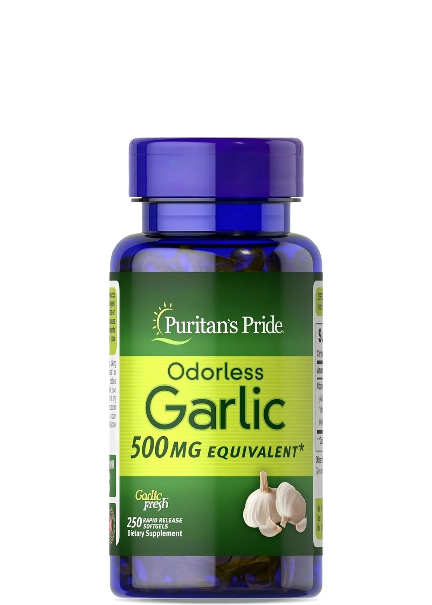 Puritan's Pride Ajo Fresco Sin Olor Premium 500 mg 250 cápsulas – Fuerza natural para tu corazón y circulación | Colombia 1