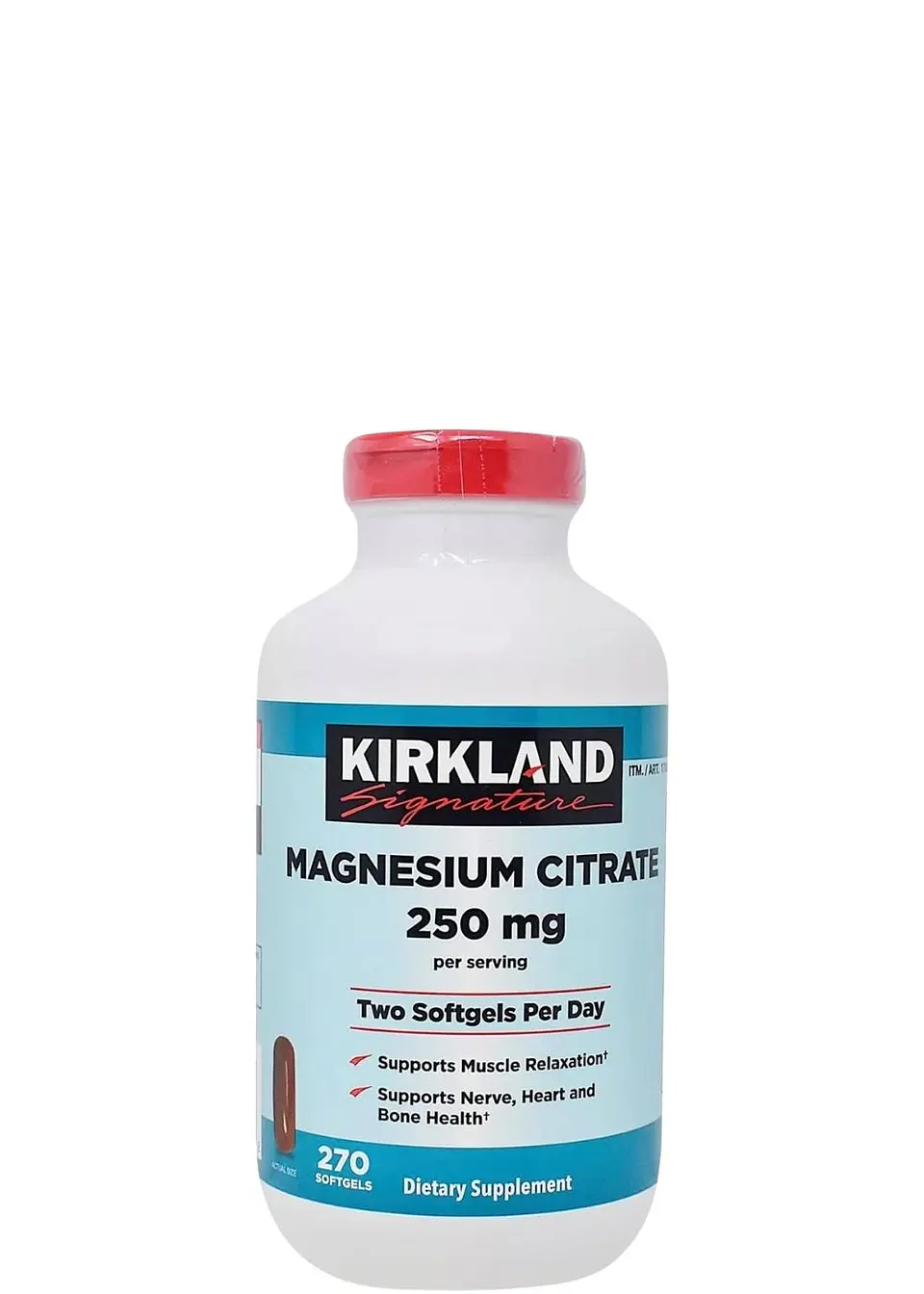 Kirkland Signature Citrato de Magnesio 250 mg (270 softgels) – Apoyo para Músculos, Nervios, Huesos y Corazón| Colombia 1