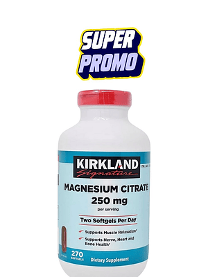 Kirkland Signature Citrato de Magnesio 250 mg (270 softgels) – Apoyo para Músculos, Nervios, Huesos y Corazón| Colombia
