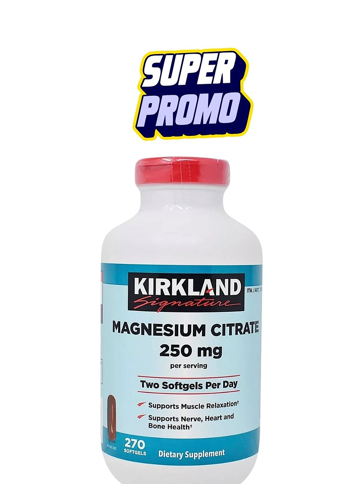 Kirkland Signature Citrato de Magnesio 250 mg (270 softgels) – Apoyo para Músculos, Nervios, Huesos y Corazón| Colombia 1