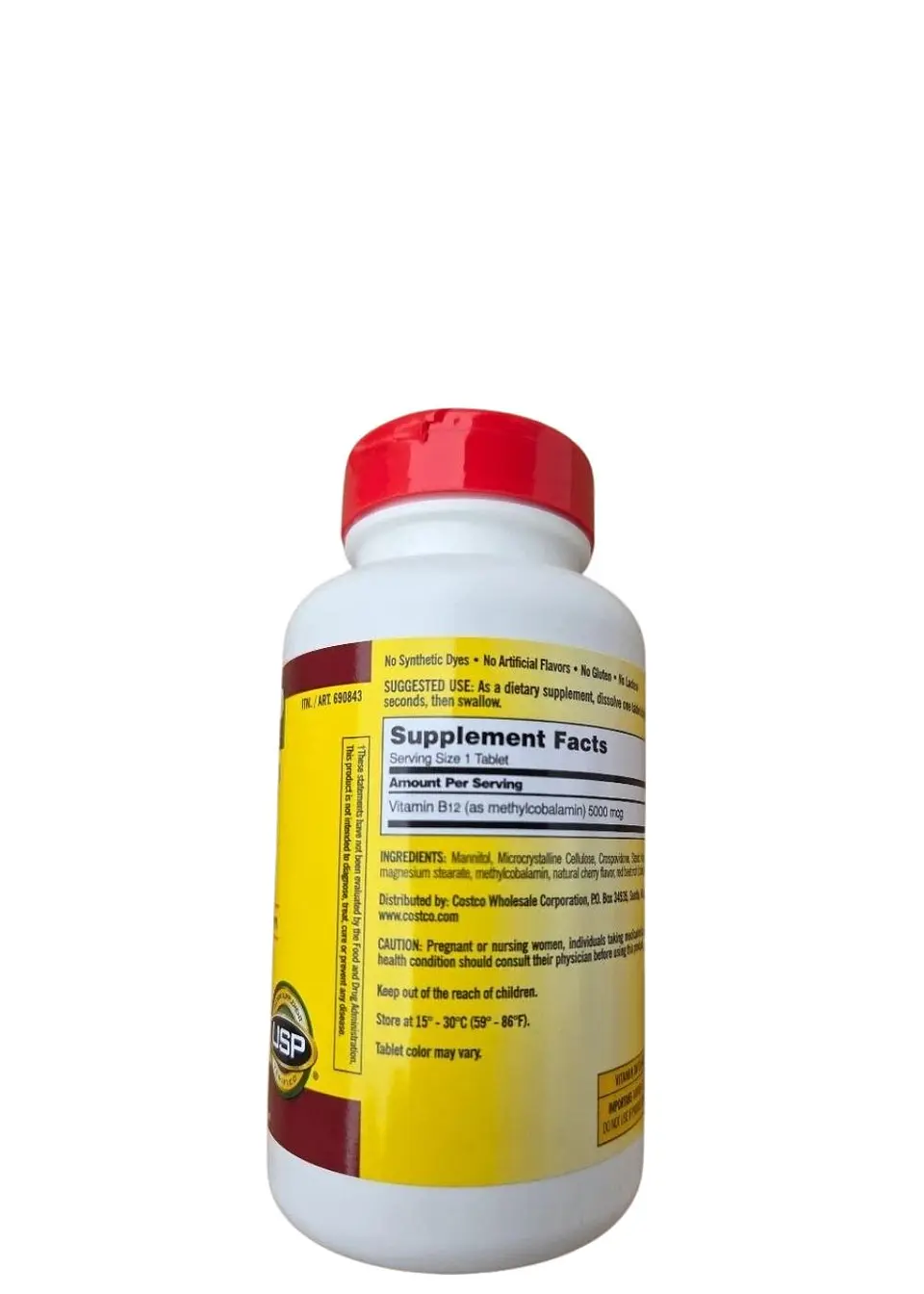 Kirkland Vitamina B12 5000 mcg Sublingual – 300 tabletas | Energía Natural, Sistema Nervioso y Metabolismo Activo | Colombia 4