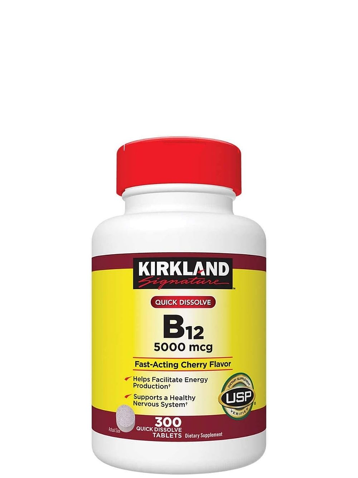 Kirkland Vitamina B12 5000 mcg Sublingual – 300 tabletas | Energía Natural, Sistema Nervioso y Metabolismo Activo | Colombia 3