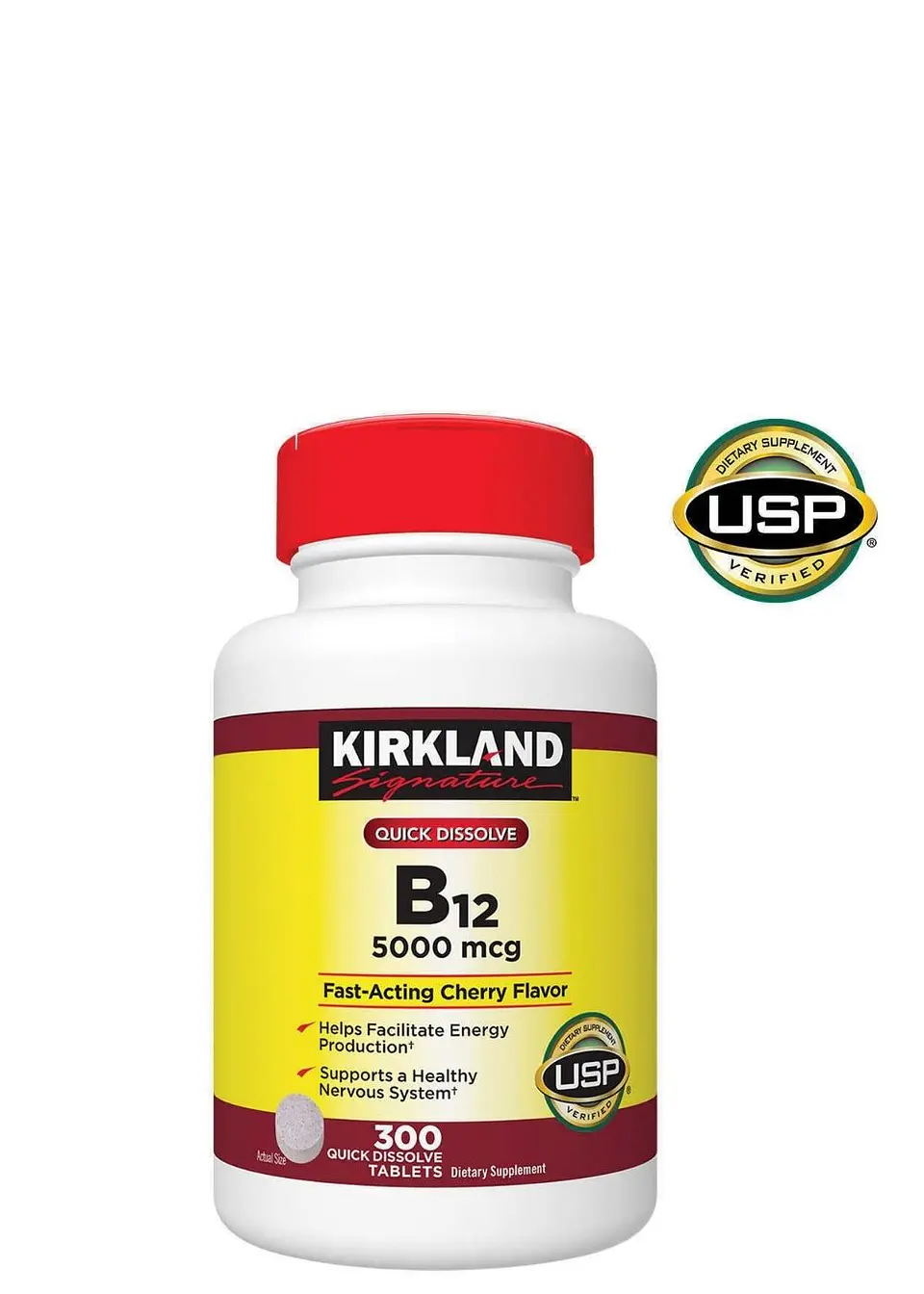 Kirkland Vitamina B12 5000 mcg Sublingual – 300 tabletas | Energía Natural, Sistema Nervioso y Metabolismo Activo | Colombia 1