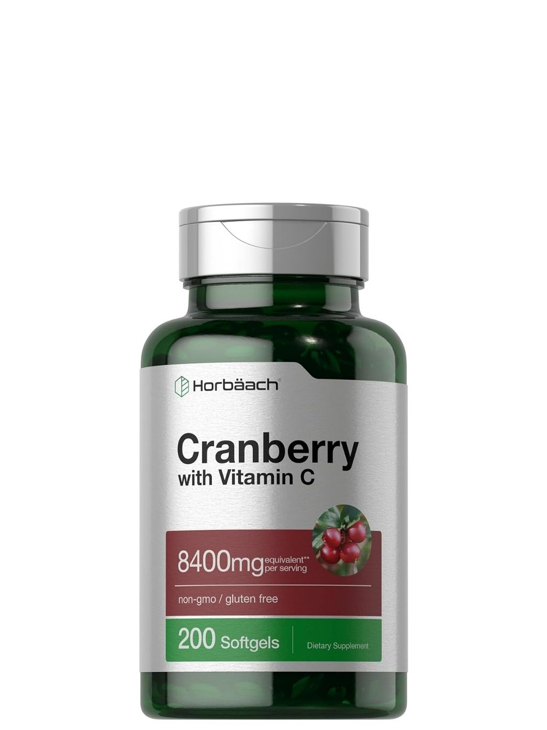 Horbäach Cranberry (Arandanos) con Vitamina C 8400 mg – 200 Cápsulas Blandas | Salud Urinaria, Inmunidad y Antioxidantes Naturales | Colombia 1