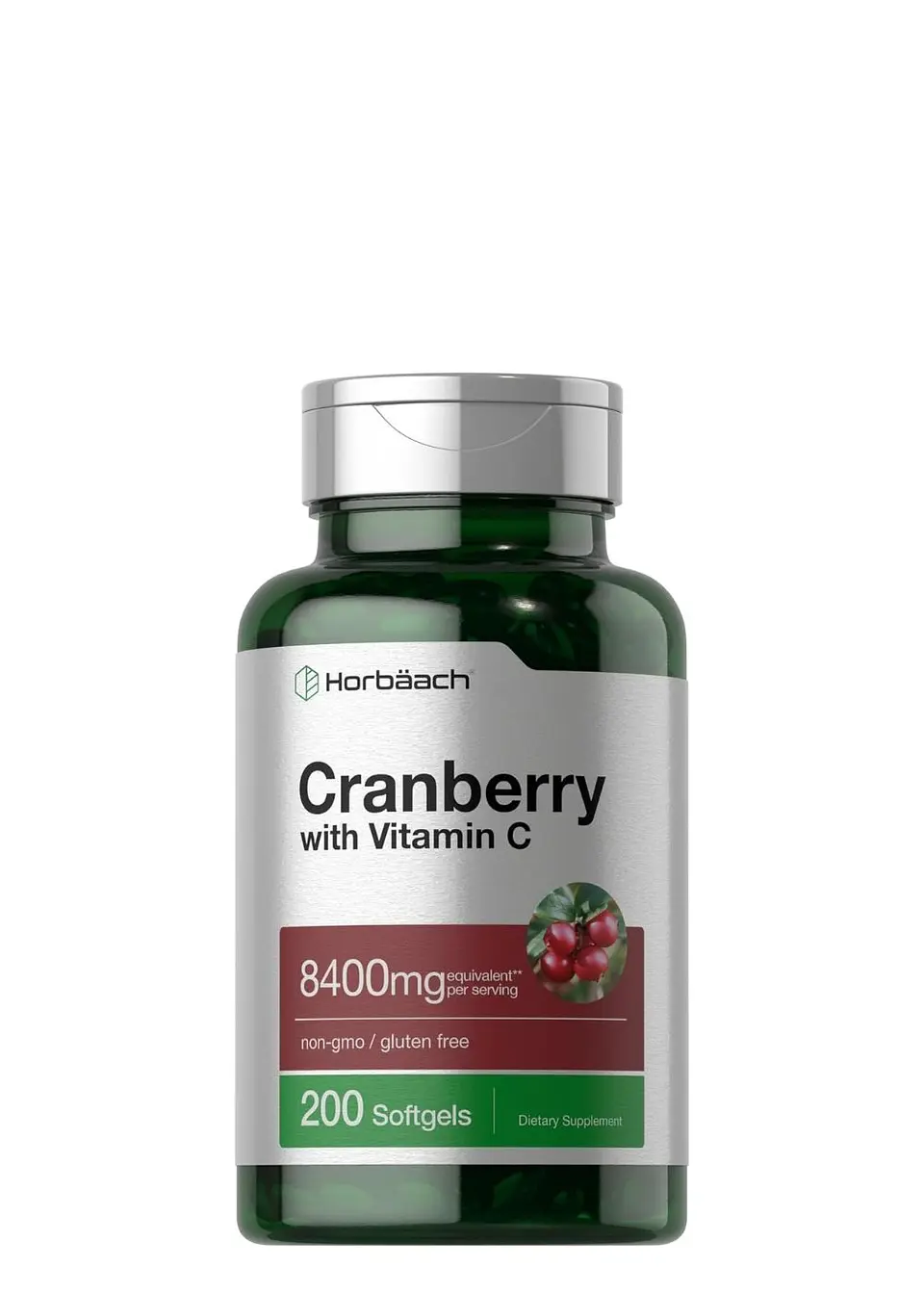 Horbäach Cranberry (Arandanos) con Vitamina C 8400 mg – 200 Cápsulas Blandas | Salud Urinaria, Inmunidad y Antioxidantes Naturales | Colombia 1