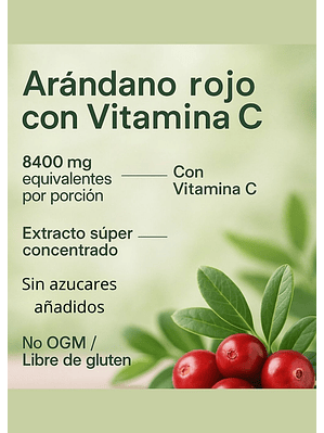 Horbäach Cranberry (Arandanos) con Vitamina C 8400 mg – 200 Cápsulas Blandas | Salud Urinaria, Inmunidad y Antioxidantes Naturales | Colombia