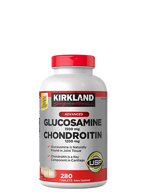 Kirkland Glucosamina + Condroitina 1500 mg | 280 tabletas | Apoyo para articulaciones, cartílagos y movilidad | Alivio y bienestar articular | Colombia