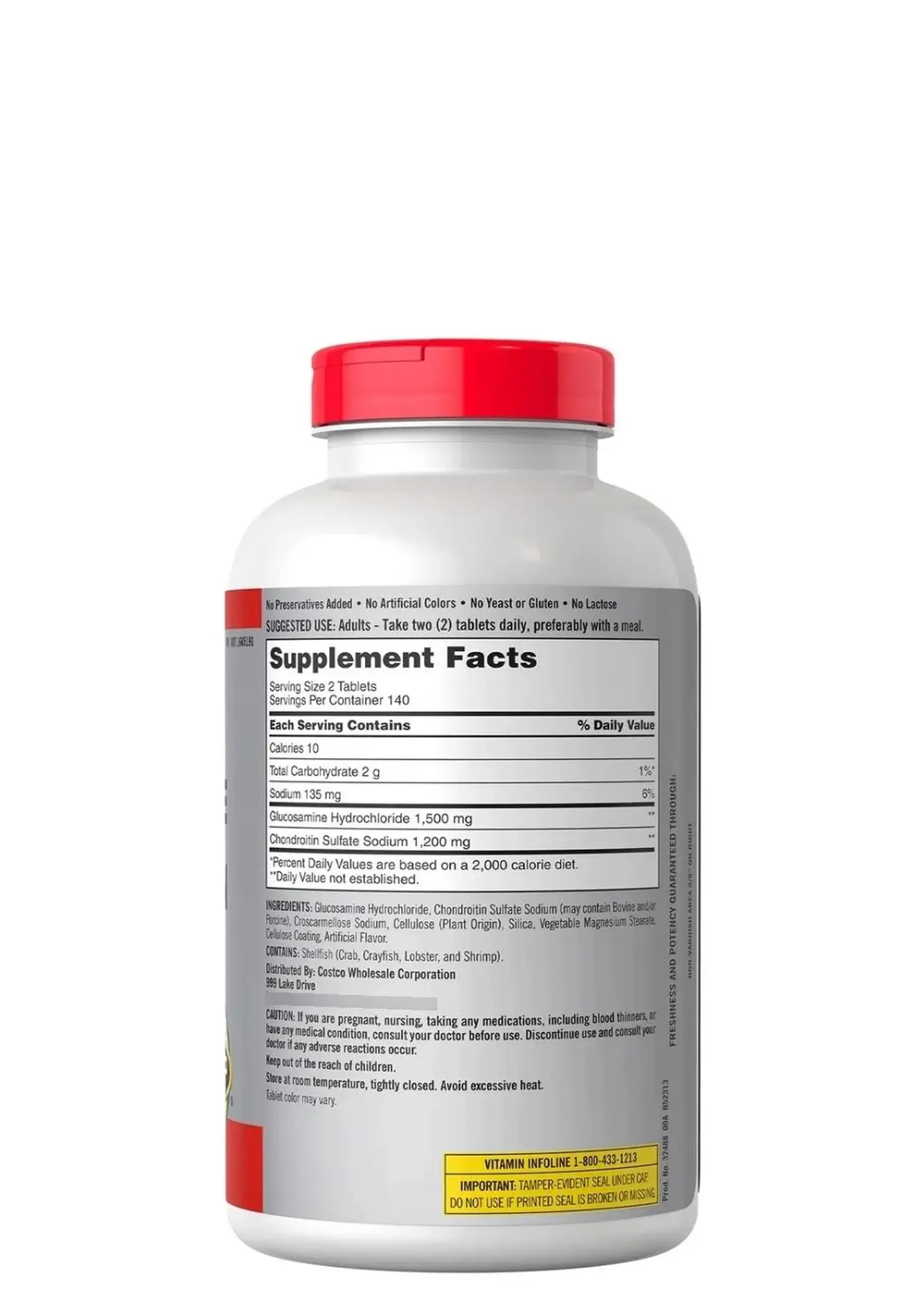 Kirkland Glucosamina + Condroitina 1500 mg | 280 tabletas | Apoyo para articulaciones, cartílagos y movilidad | Alivio y bienestar articular | Colombia 2