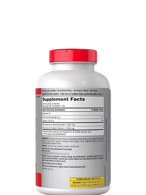 Kirkland Glucosamina + Condroitina 1500 mg | 280 tabletas | Apoyo para articulaciones, cartílagos y movilidad | Alivio y bienestar articular | Colombia