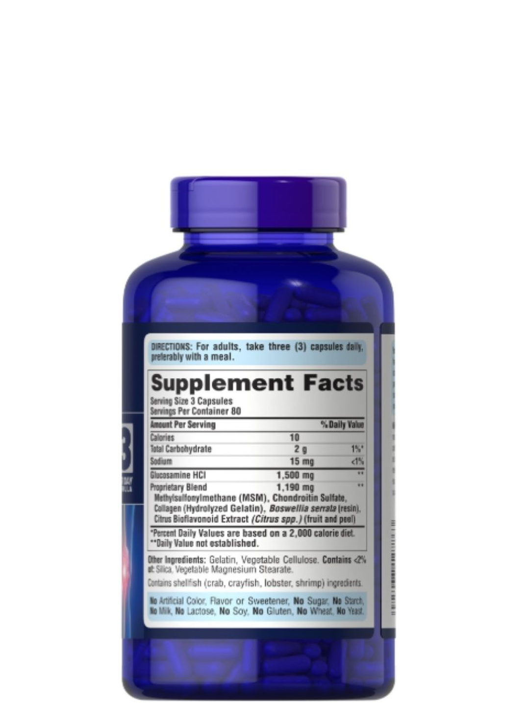 Puritan’s Pride Glucosamina, Condroitina & MSM – 240 Cápsulas | Articulaciones, Movilidad y Cartílago Saludable | Colombia 3