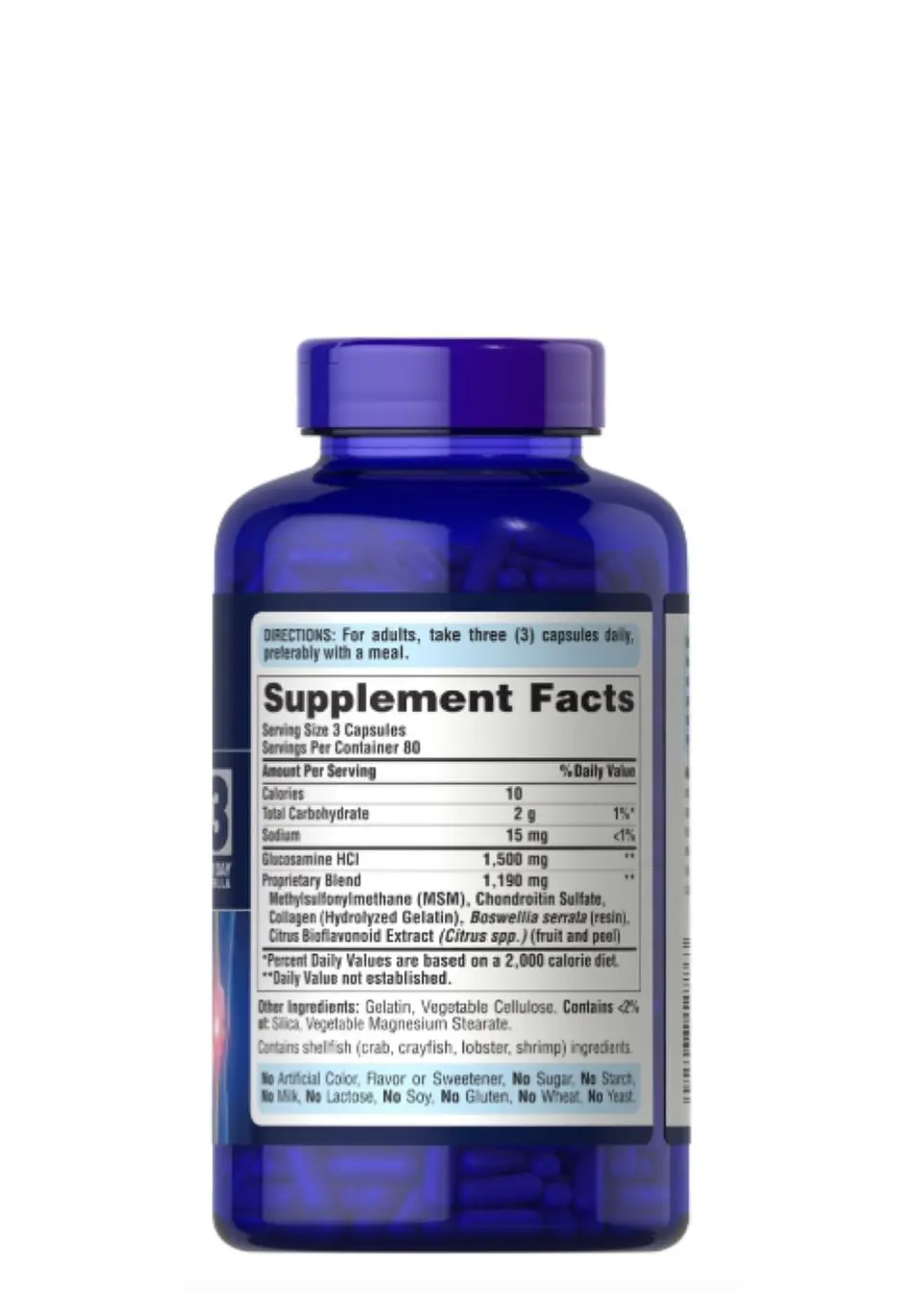 Puritan’s Pride Glucosamina, Condroitina & MSM – 240 Cápsulas | Articulaciones, Movilidad y Cartílago Saludable | Colombia 3