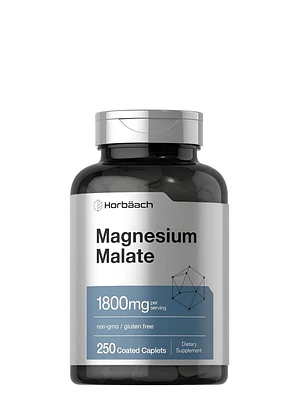 Suplemento Malato de Magnesio Horbäach 1800 mg – 250 Cápsulas | Energía, Músculos y Sueño Profundo | Colombia