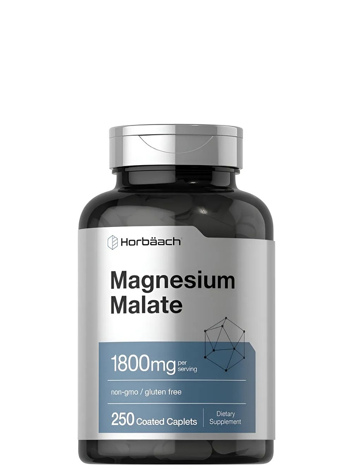 Suplemento Malato de Magnesio Horbäach 1800 mg – 250 Cápsulas | Energía, Músculos y Sueño Profundo | Colombia 1