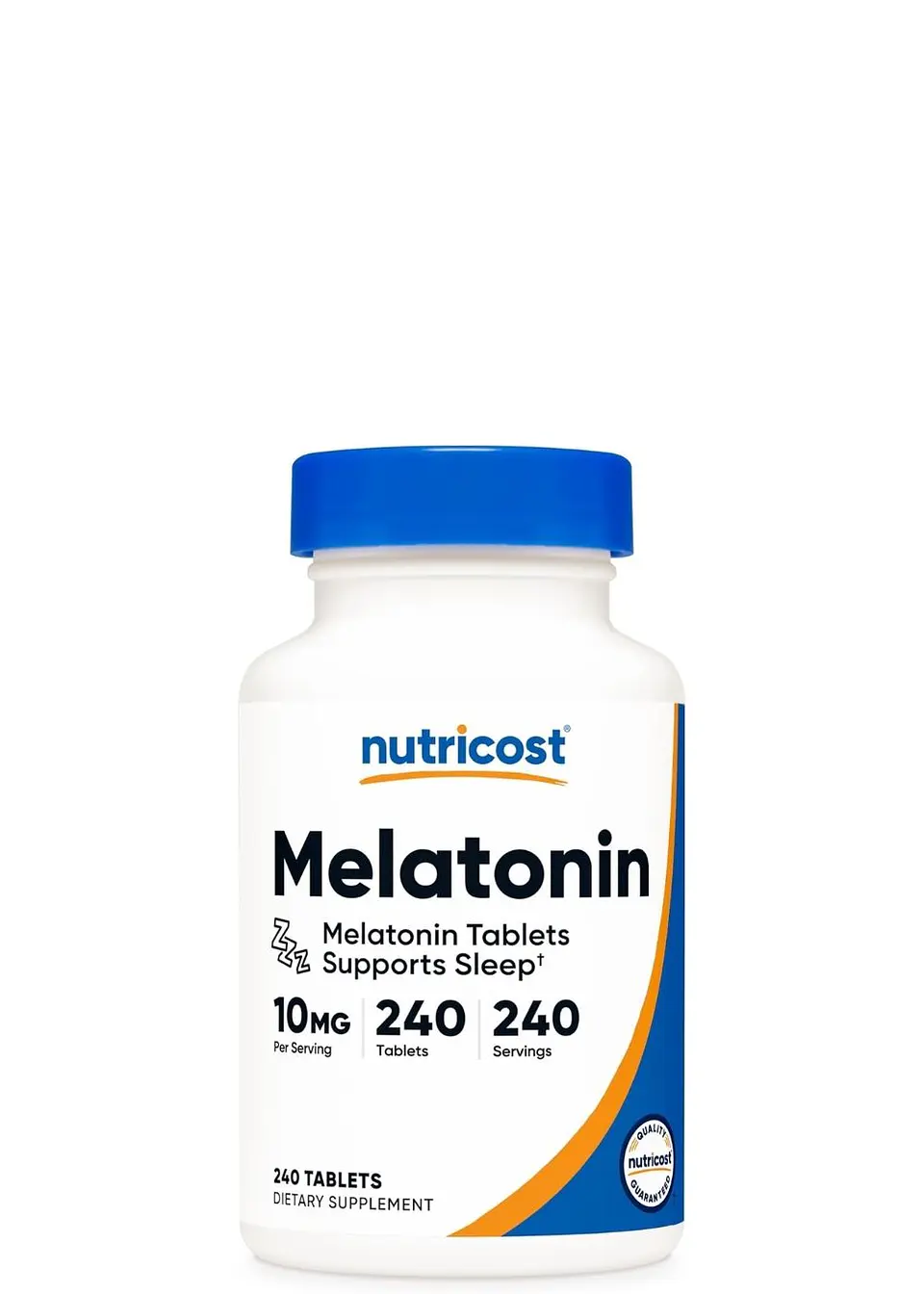 Nutricost Melatonina 10 mg – 240 Tabletas | Sueño Profundo y Descanso Natural | Sin OMG – Sin Gluten – Alta Potencia | Colombia 1