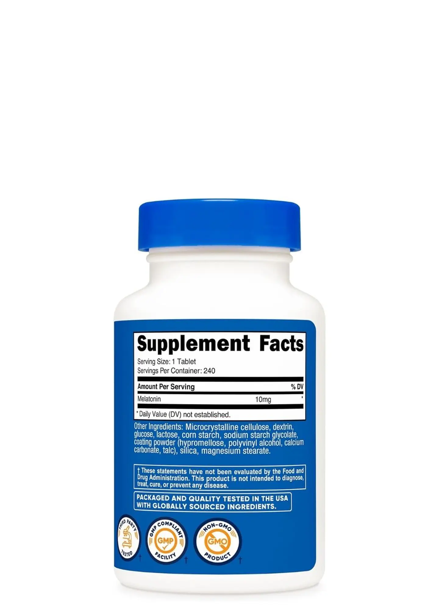 Nutricost Melatonina 10 mg – 240 Tabletas | Sueño Profundo y Descanso Natural | Sin OMG – Sin Gluten – Alta Potencia | Colombia 3