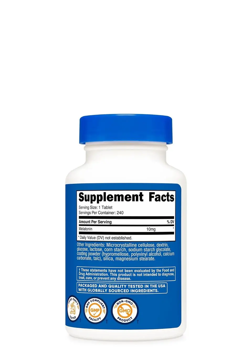 Nutricost Melatonina 10 mg – 240 Tabletas | Sueño Profundo y Descanso Natural | Sin OMG – Sin Gluten – Alta Potencia | Colombia 3