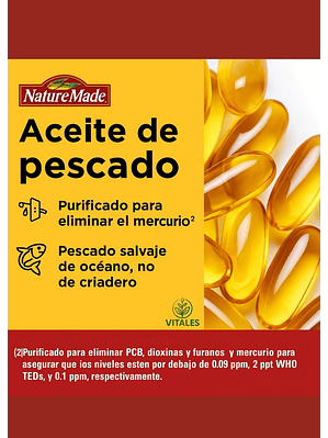 Nature Made Aceite de Pescado 1200 mg Sin Eructos – 300 Cápsulas Blandas | Omega-3 EPA & DHA para Salud del Corazón y Cerebro | Colombia