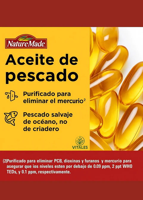 Nature Made Aceite de Pescado 1200 mg Sin Eructos – 300 Cápsulas Blandas | Omega-3 EPA & DHA para Salud del Corazón y Cerebro | Colombia