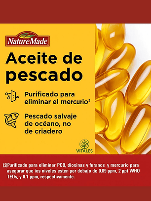 Nature Made Aceite de Pescado 1200 mg Sin Eructos – 300 Cápsulas Blandas | Omega-3 EPA & DHA para Salud del Corazón y Cerebro | Colombia