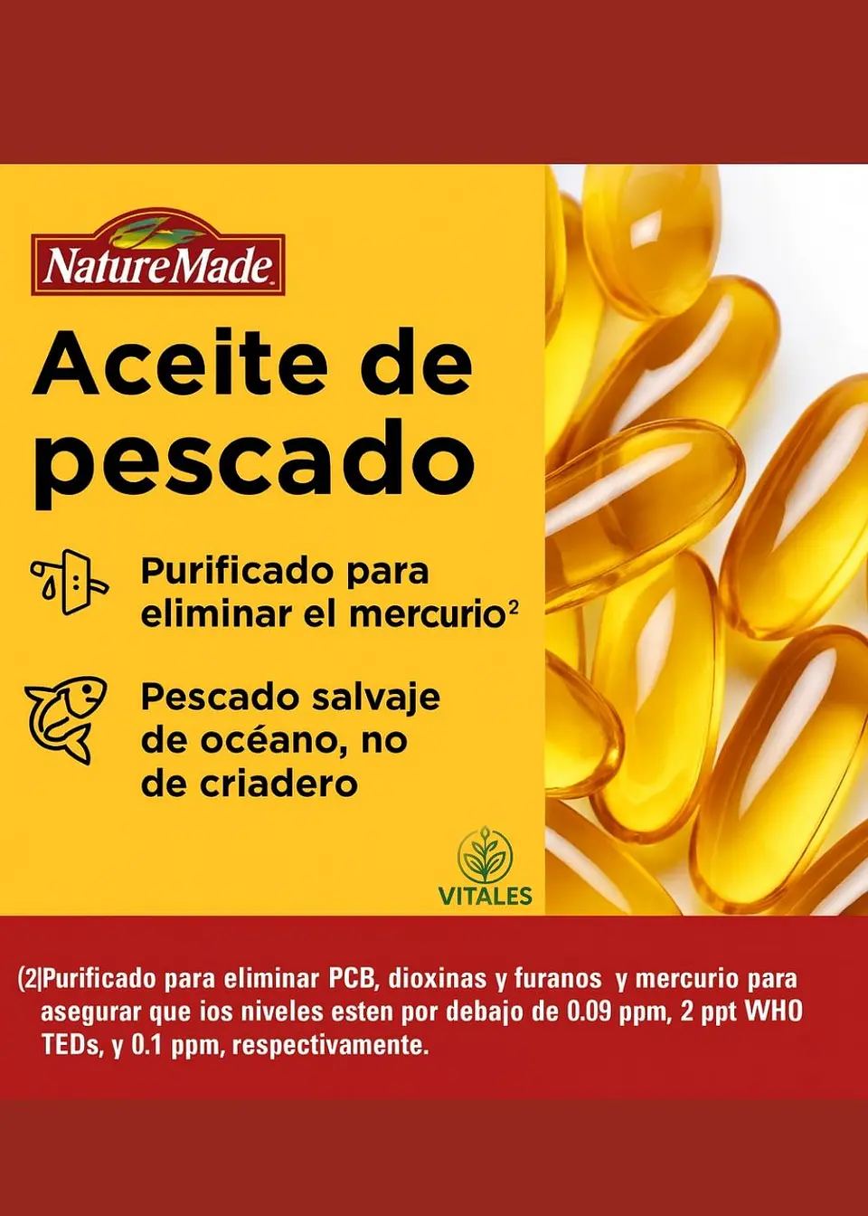 Nature Made Aceite de Pescado 1200 mg Sin Eructos – 300 Cápsulas Blandas | Omega-3 EPA & DHA para Salud del Corazón y Cerebro | Colombia 2