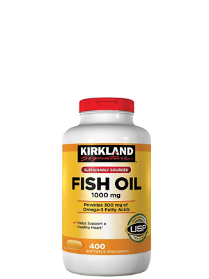 Omega-3 Kirkland Signature 1000 mg – 400 Cápsulas | Salud del corazón, cerebro y articulaciones | Aceite de pescado purificado | Colombia