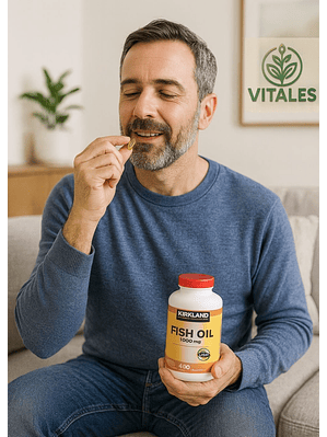 Omega-3 Kirkland Signature 1000 mg – 400 Cápsulas | Salud del corazón, cerebro y articulaciones | Aceite de pescado purificado | Colombia