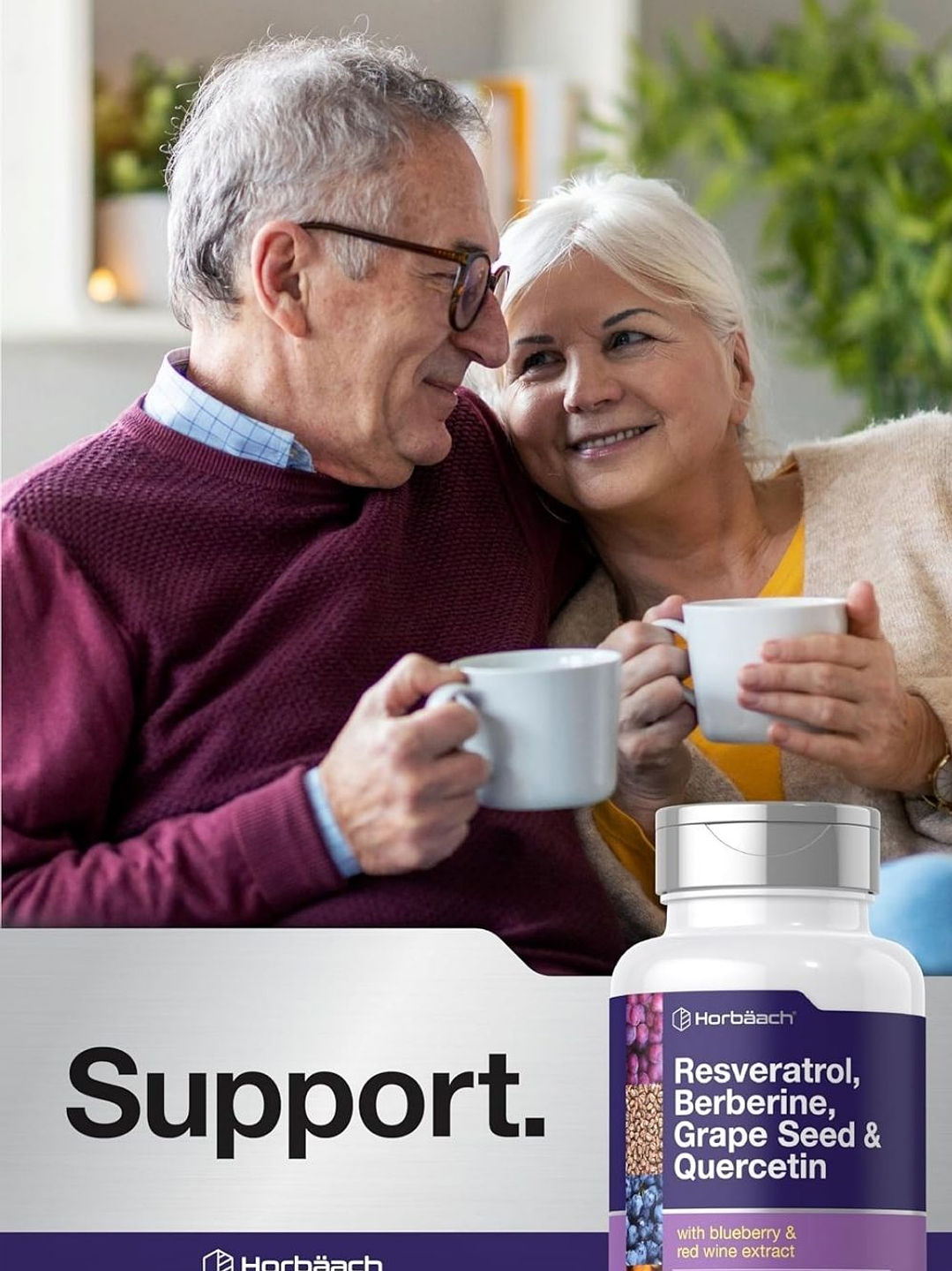 Resveratrol Berberina Semilla de Uva y Quercetina Horbäach – 120 Cápsulas | Antioxidante Premium para Energía, Inmunidad y Salud Celular | Sin OMG y Sin Gluten | Colombia 2