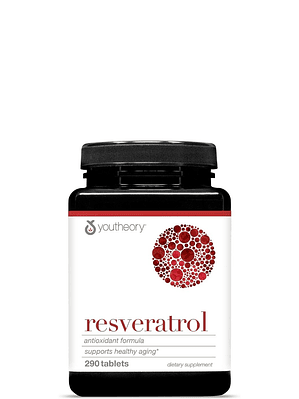 Youtheory Resveratrol con Acerola – 290 tabletas | Potente Antioxidante, Antienvejecimiento y Sistema Inmune | Colombia