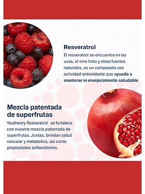 Youtheory Resveratrol con Acerola – 290 tabletas | Potente Antioxidante, Antienvejecimiento y Sistema Inmune | Colombia