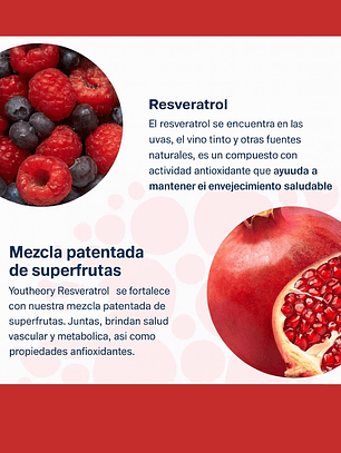 Youtheory Resveratrol con Acerola – 290 tabletas | Potente Antioxidante, Antienvejecimiento y Sistema Inmune | Colombia