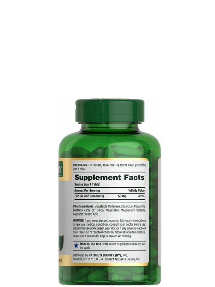 Nature’s Bounty Zinc 50 mg x 400 tabletas | Fortalece tus defensa | Colombia  4