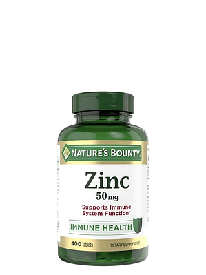 Nature’s Bounty Zinc 50 mg x 400 tabletas | Fortalece tus defensa | Colombia 