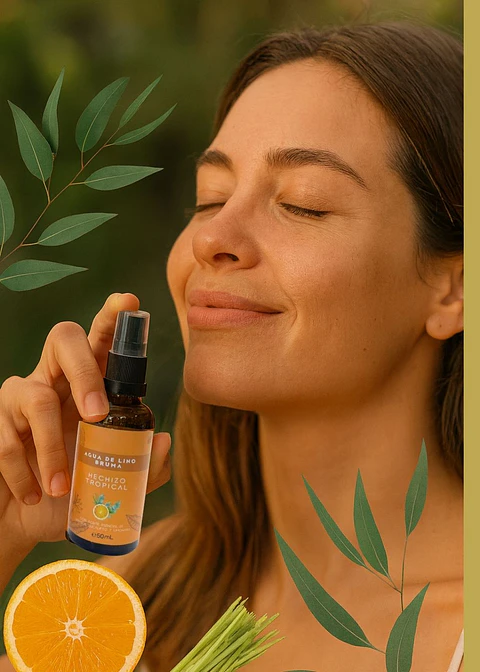 Bruma Aromatizante Natural con Aceites Esenciales de Naranja, Eucalipto y Limonaria 50ml | Aromaterapia Botánica | Colombia