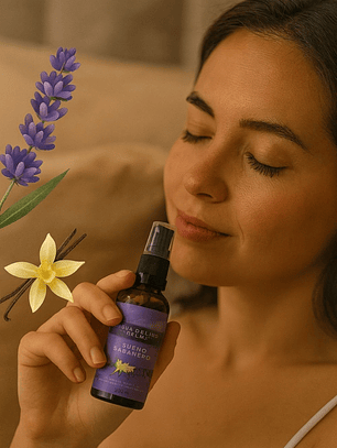Bruma Aromatizante Natural Sueño Sabanero con Aceite Esencial de Lavanda y Vainilla 50ml  | Relajación y Descanso Profundo | Colombia