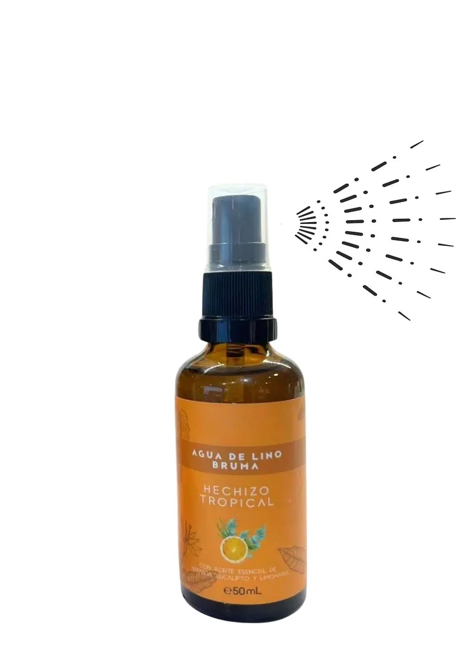 Bruma Aromatizante Natural con Aceites Esenciales de Naranja, Eucalipto y Limonaria 50ml | Aromaterapia Botánica | Colombia 1