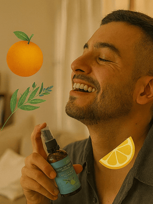 Bruma Aromatizante Natural Caricia del Nevado con Aceites Esenciales de Limón, Eucalipto y Tomillo 50ml | Frescura Energizante y Bienestar Emocional | Colombia