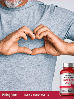 Coenzima CoQ-10 Piping Rock 200 mg 180 Cápsulas | Energía Celular y Salud Cardiovascular | Alta Potencia | Colombia