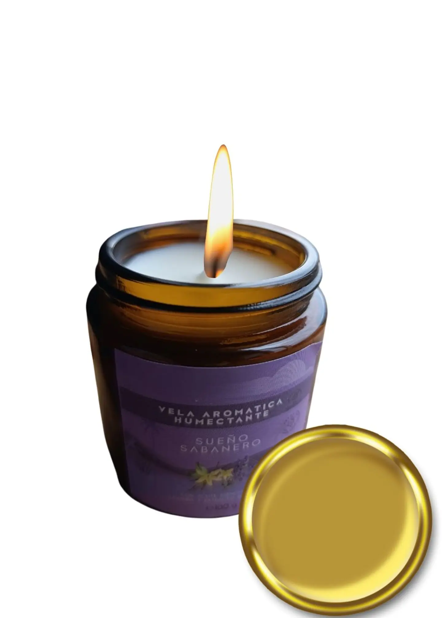 Vela Aromática Humectante Natural con Aceites Esenciales Lavanda y Vainilla 100g | Doble Propósito: Aromatiza y Nutre la Piel | Cera de Soya, Coco y Karité  | Libre de Fragancias Sintéticas | Colombia 1