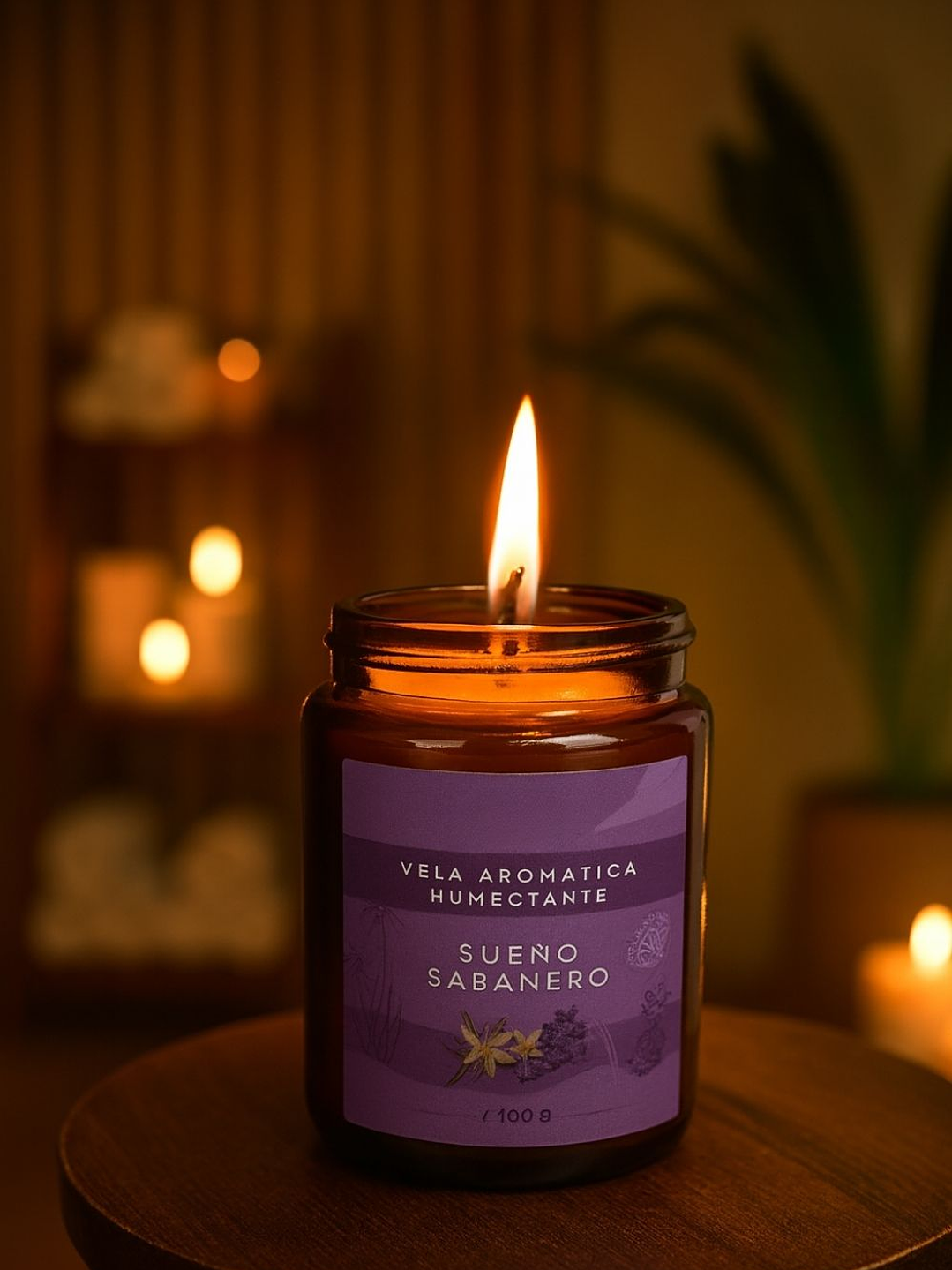 Vela Aromática Humectante de Lavanda y Vainilla 100g | Doble Propósito: Aromatiza y Nutre la Piel | Cera de Soya, Coco y Karité | Aceites Esenciales Puros | Libre de Fragancias Sintéticas | Colombia 2