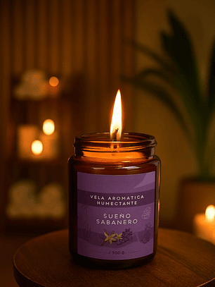 Vela Aromática Humectante de Lavanda y Vainilla 100g | Doble Propósito: Aromatiza y Nutre la Piel | Cera de Soya, Coco y Karité | Aceites Esenciales Puros | Libre de Fragancias Sintéticas | Colombia