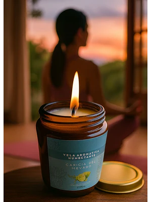 Vela Aromática Humectante Natural con Aceites Esenciales de Limón, Eucalipto y Tomillo 100g | Doble Propósito: Aroma & Hidratación | Cera de Soya, Coco y Karité | Sin fragancias Sintéticas | Colombia