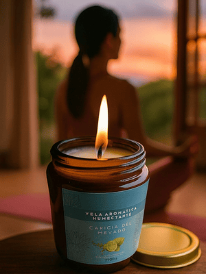Vela Aromática Humectante Natural con Aceites Esenciales de Limón, Eucalipto y Tomillo 100g | Doble Propósito: Aroma & Hidratación | Cera de Soya, Coco y Karité | Sin fragancias Sintéticas | Colombia