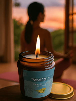 Vela Aromática Humectante Natural con Aceites Esenciales de Limón, Eucalipto y Tomillo 100g | Doble Propósito: Aroma & Hidratación | Cera de Soya, Coco y Karité | Sin fragancias Sintéticas | Colombia