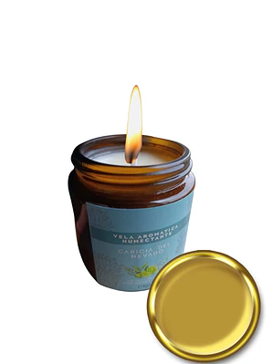 Vela Aromática Humectante Natural con Aceites Esenciales de Limón, Eucalipto y Tomillo 100g | Doble Propósito: Aroma & Hidratación | Cera de Soya, Coco y Karité | Sin fragancias Sintéticas | Colombia