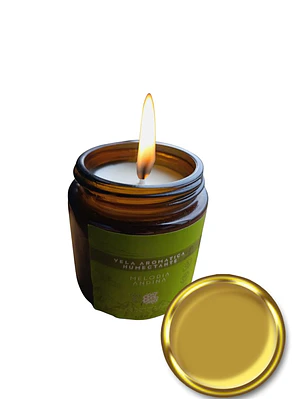 Vela Aromática Humectante Natural con Aceites Esenciales de Cidrón y Manzanilla 100g | Doble Propósito: Aroma & Hidratación | Cera de Soya, Coco y Karité | Libre de Fragancias Sintéticas | Colombia