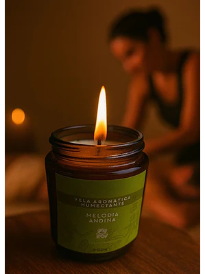 Vela Aromática Humectante Natural con Aceites Esenciales de Cidrón y Manzanilla 100g | Doble Propósito: Aroma & Hidratación | Cera de Soya, Coco y Karité | Libre de Fragancias Sintéticas | Colombia