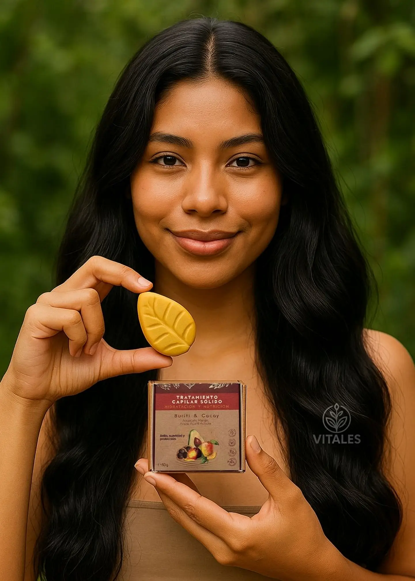 Tratamiento Capilar Sólido Hidratación y Nutrición con burití, açaí, arazá, mango, achiote y mango 50g | Natural, Sin Agua y Eco-friendly | Colombia 2