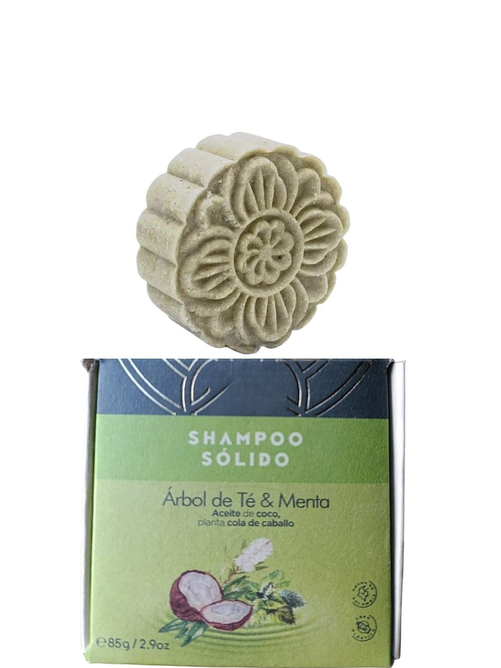 Shampoo Sólido de Menta y Árbol de Té 85g | Cabello Graso | Vegano y Libre de Químicos | Colombia 1