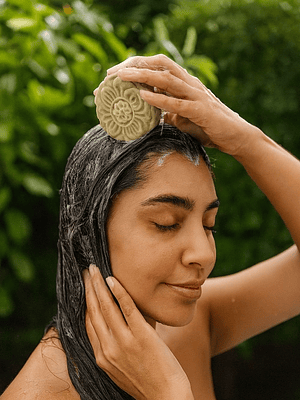 Shampoo Sólido Natural de Menta y Árbol de Té 85g | Cabello Graso | Vegano y Libre de Químicos | Colombia
