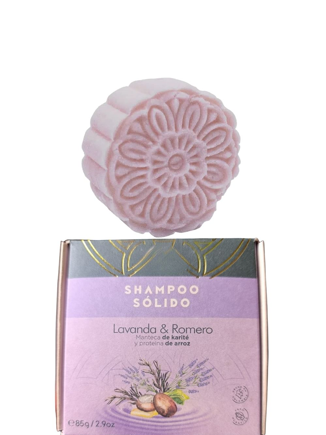 Shampoo Sólido Natural de Lavanda y Romero 85g | Cabello Mixto o Normal | Vegano y Libre de Químicos  | Colombia 1